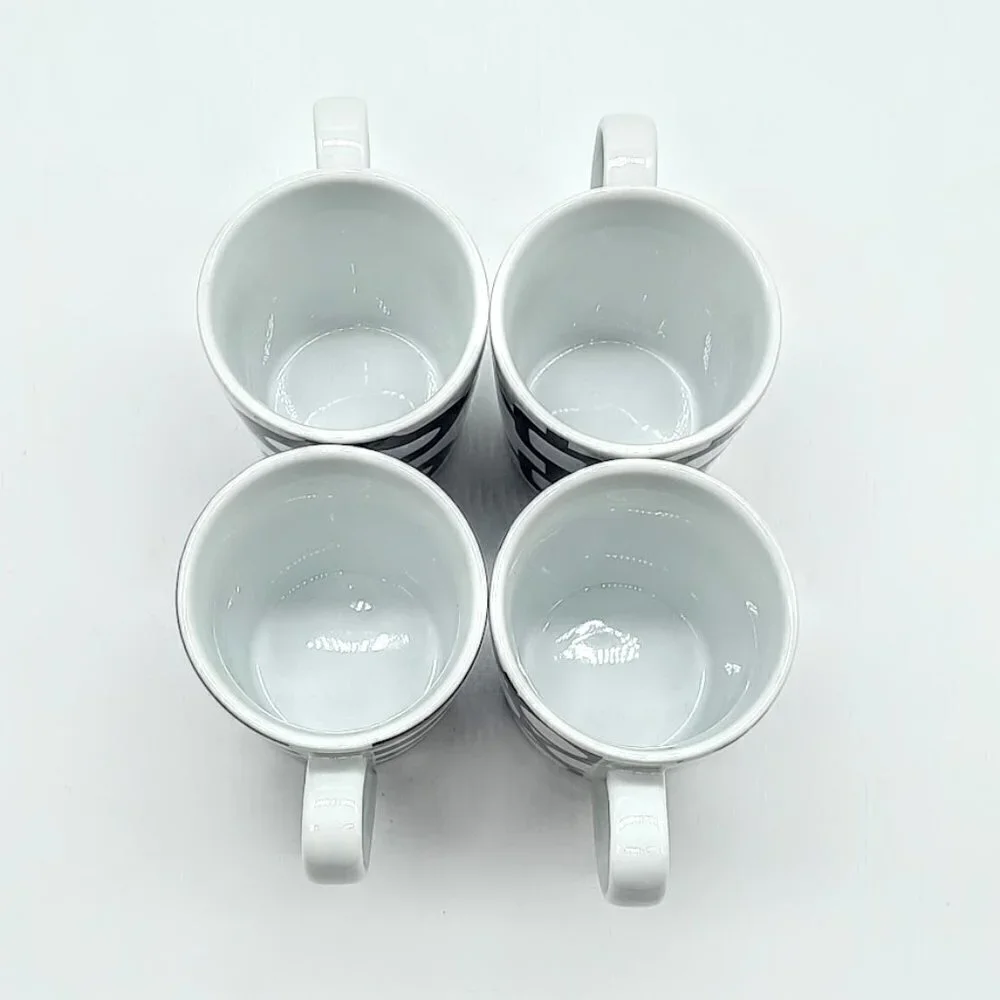 Crate & Barrel Demitasse Porcelain Espresso Cup Saucer 8-Pc Set